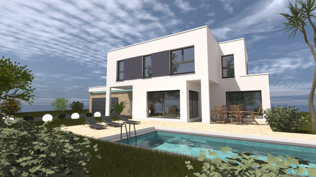 Création d’une maison à étage avec piscine à Kingersheim proche de Mulhouse