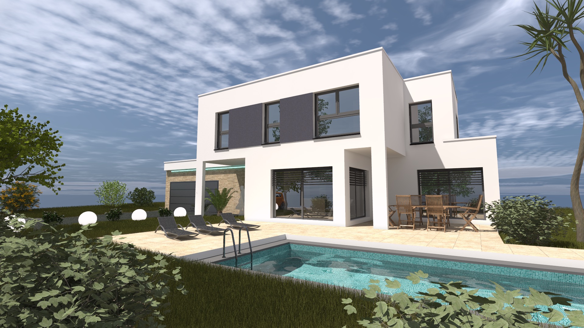 Création d’une maison à étage avec piscine à Kingersheim proche de Mulhouse