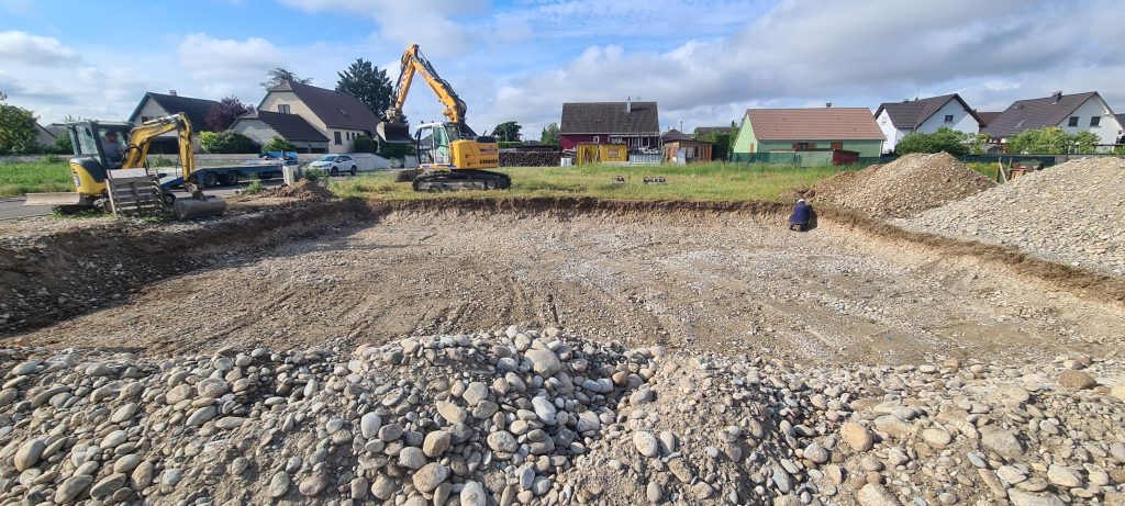 Chantier encadré par un maître d’œuvre expérimenté à BALGAU proche ALLEMAGNE en phase terrassement